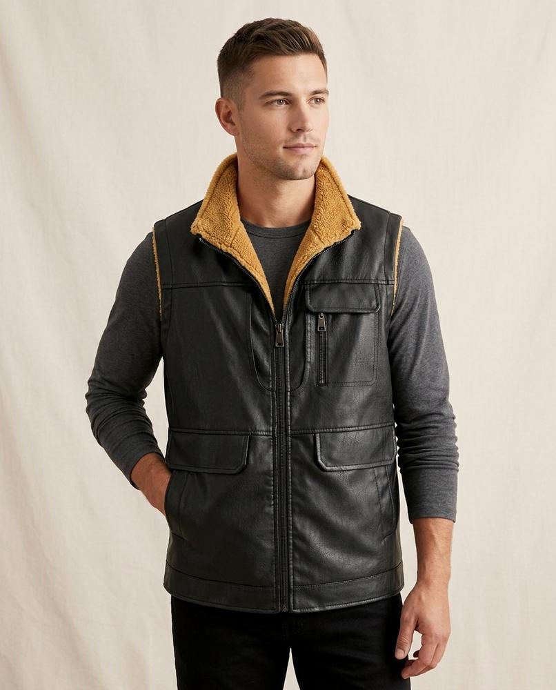 Lands Fashion - Luwak | Fleece-Lined Zip-Up Vest Men