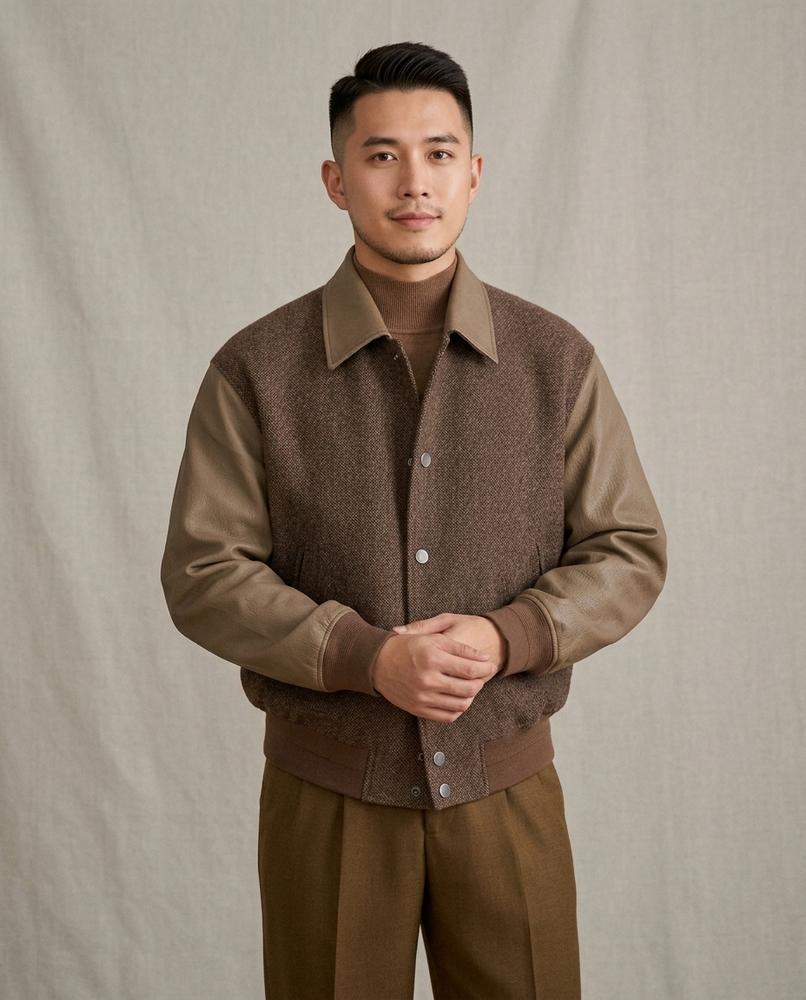 Lands Fashion - Eogal | Two-Tone Mixed-Material Jacket Men