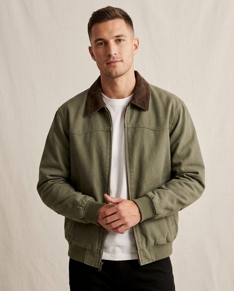 Lands Fashion - Tolod | Zip-Up Corduroy-Collar Jacket Men