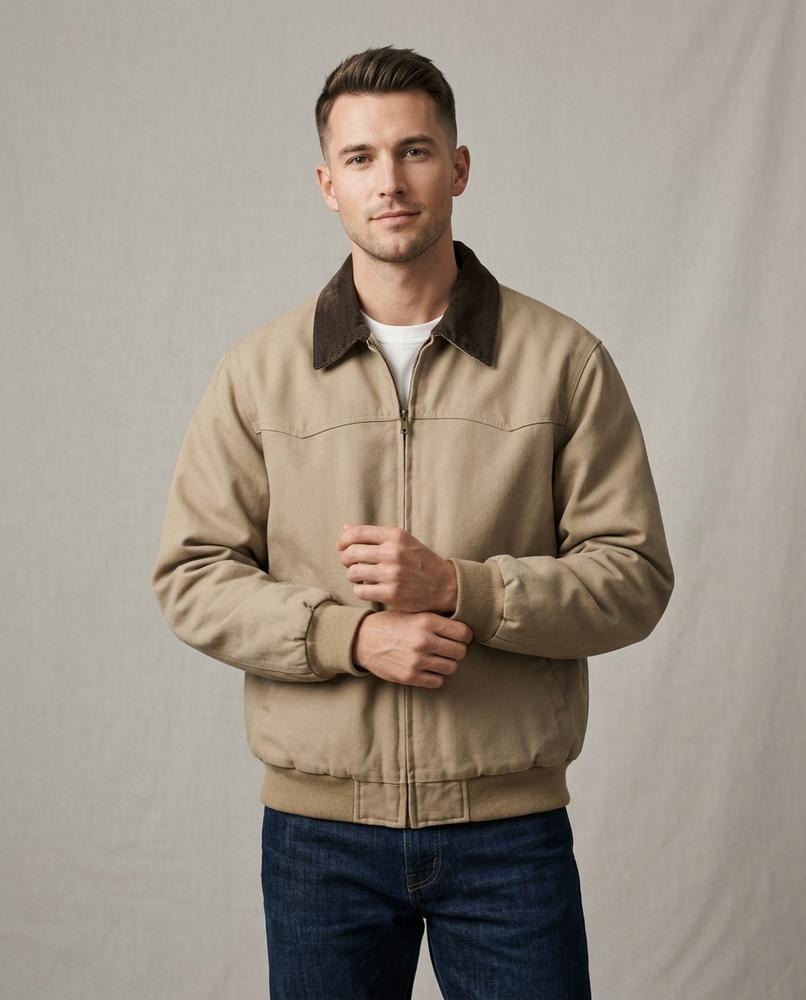 Lands Fashion - Tolod | Zip-Up Corduroy-Collar Jacket Men