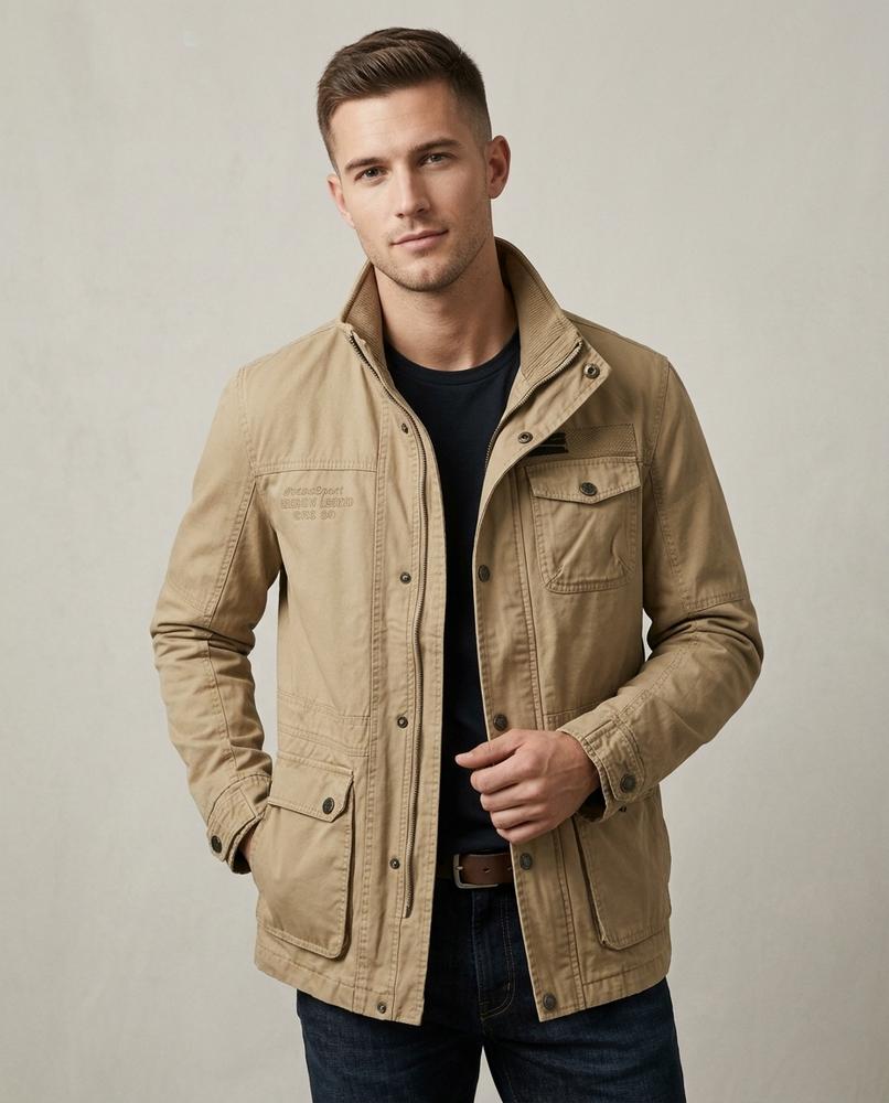 Lands Fashion - Lotur | Cotton Stand-Collar Jacket Men