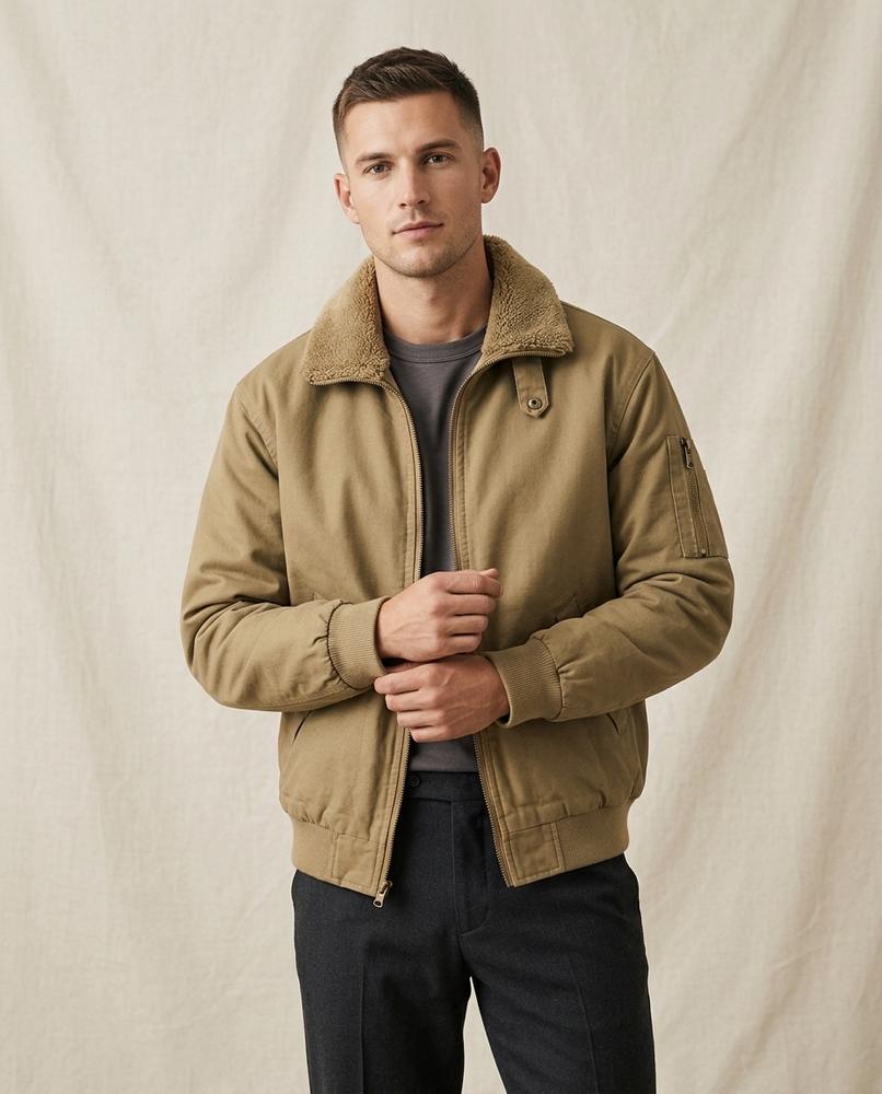 Lands Fashion - Lutar | Lined Zip-Up Jacket Men