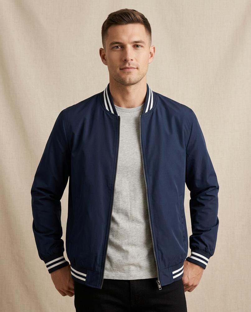 Lands Fashion - Coler | Zip-Front Striped-Trim Jacket Men