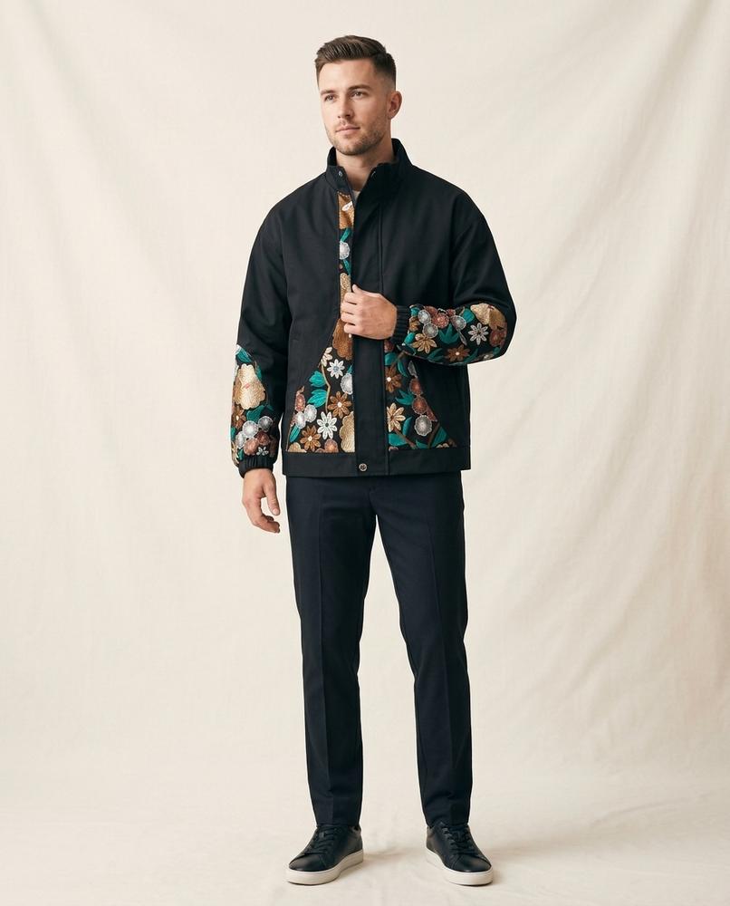 Lands Fashion - Surul | Embroidered Relaxed-Fit Jacket Unisex
