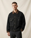 Lands Fashion - Mafom | Corduroy-Collar Loose-Fit Denim Jacket Unisex