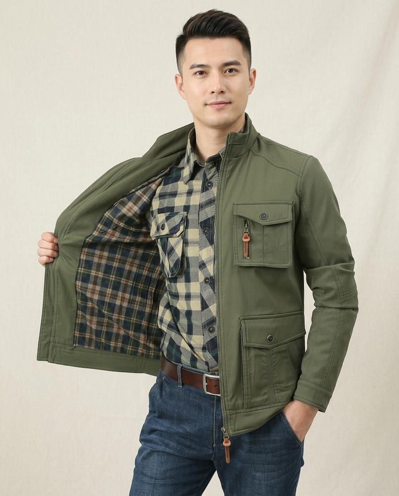 Lands Fashion - Eamok | Lined Stand-Collar Jacket Men