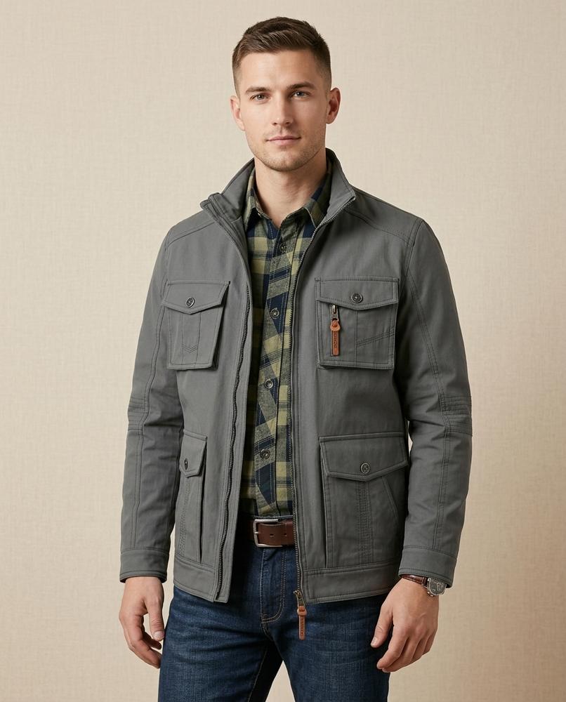 Lands Fashion - Eamok | Lined Stand-Collar Jacket Men