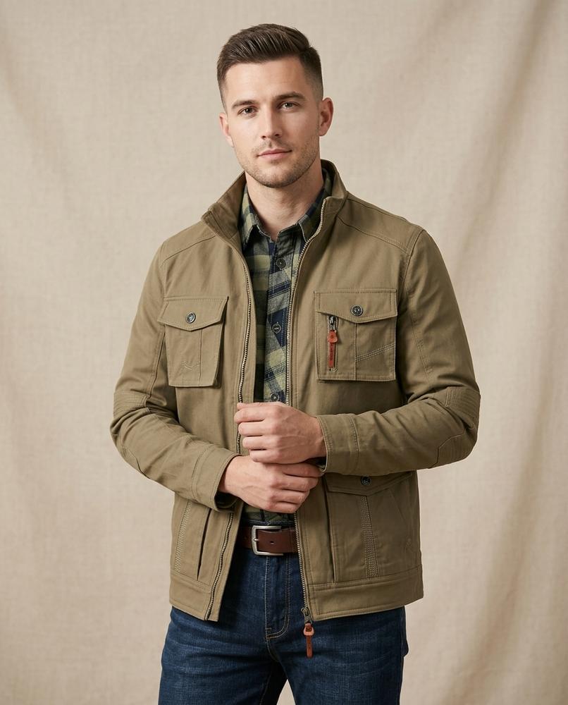 Lands Fashion - Eamok | Lined Stand-Collar Jacket Men