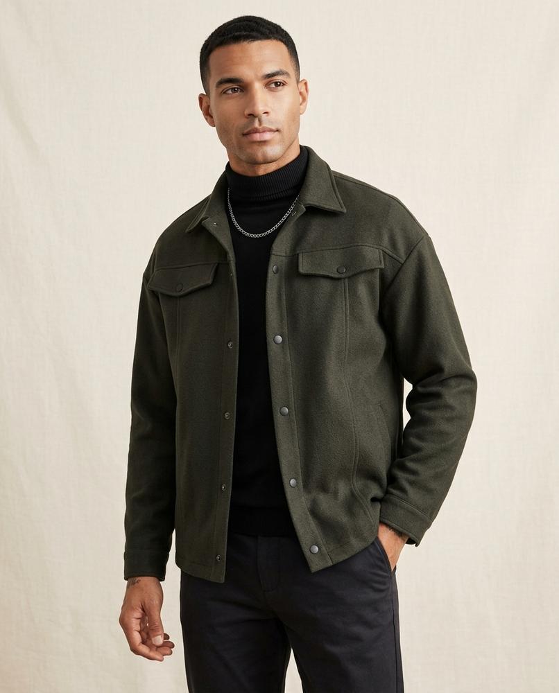 Lands Fashion - Yoduv | Collared Button-Front Jacket Men