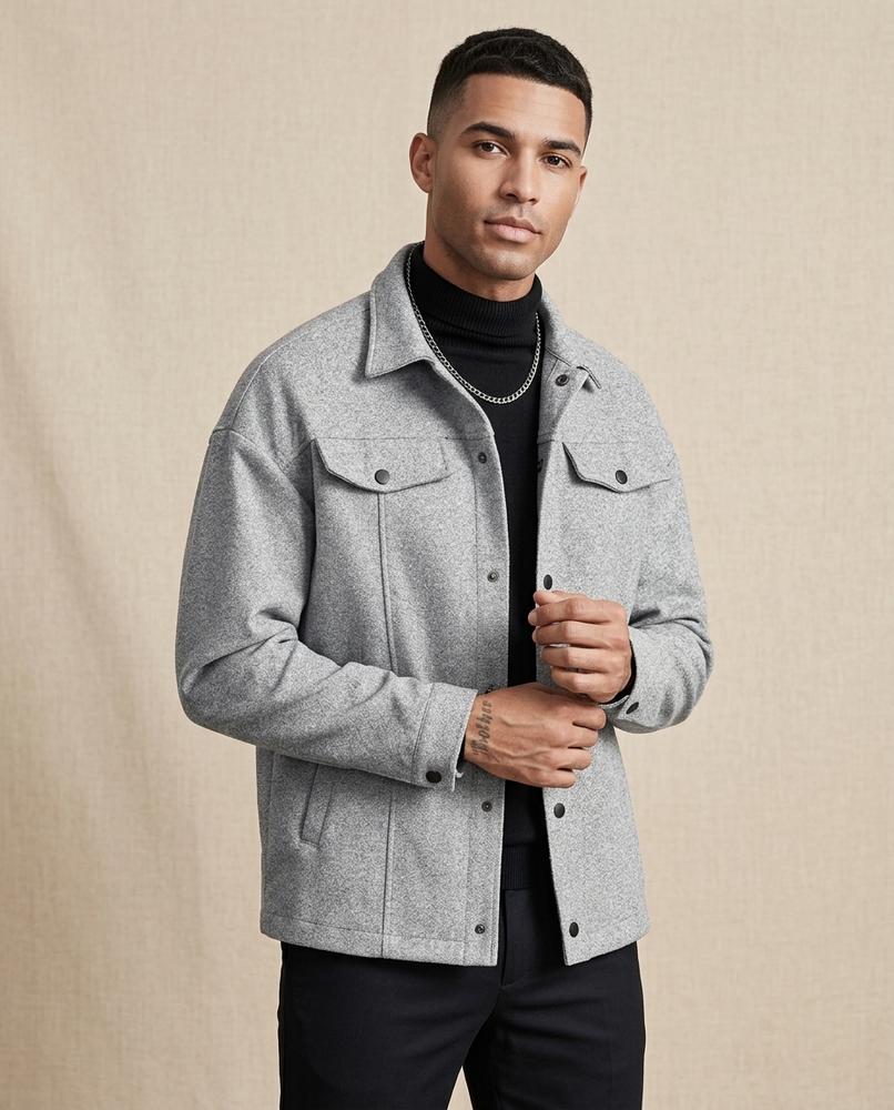 Lands Fashion - Yoduv | Collared Button-Front Jacket Men
