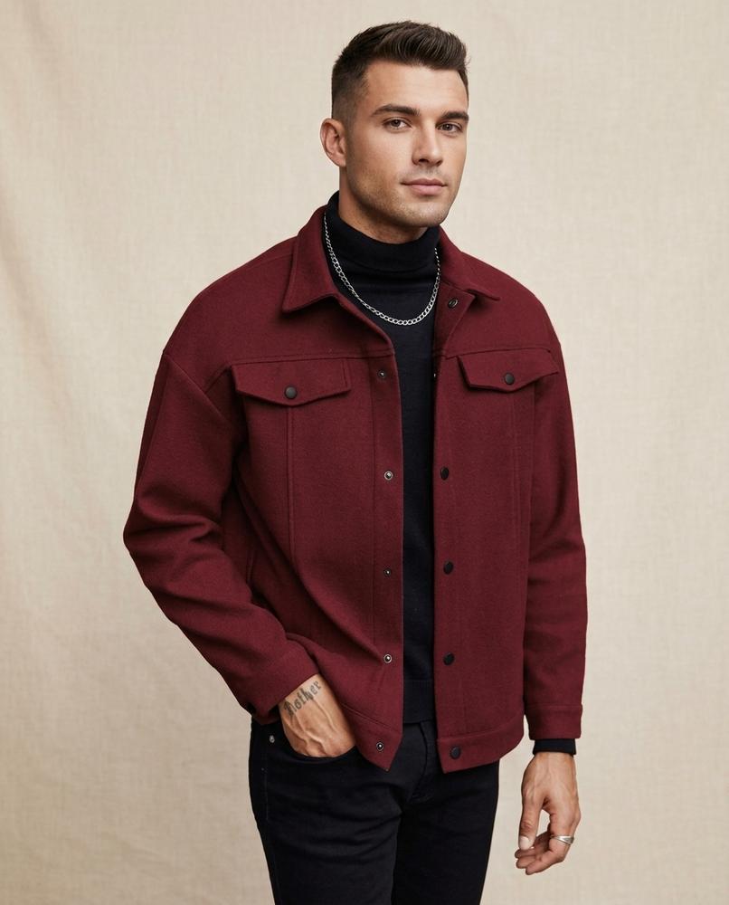 Lands Fashion - Yoduv | Collared Button-Front Jacket Men