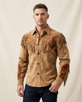 Lands Fashion - Lamim | Fringed Suede-Look Shirt Men