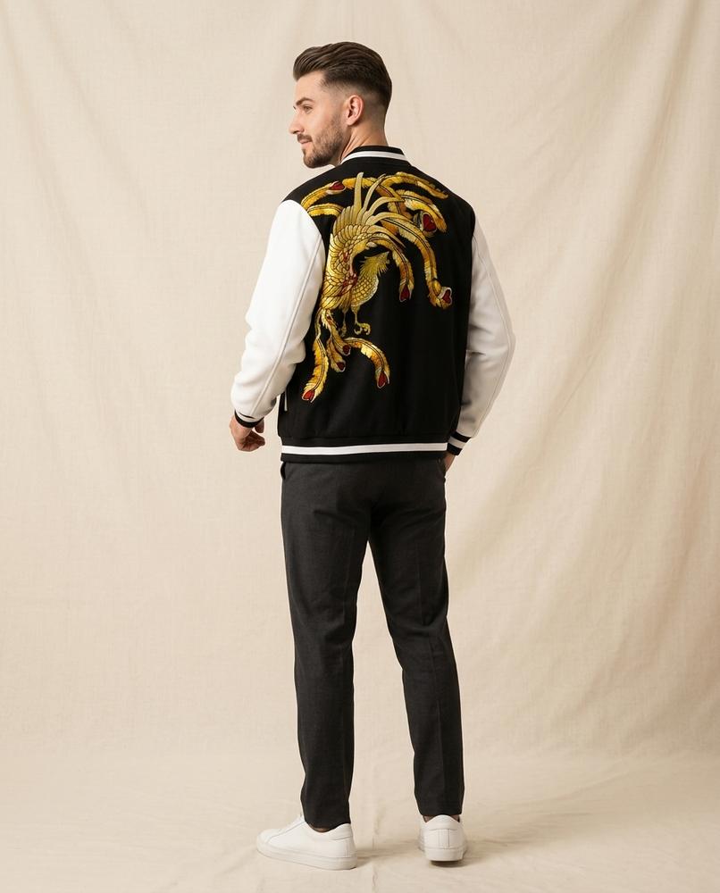 Lands Fashion - Aopos | Embroidered Two-Tone Jacket Men