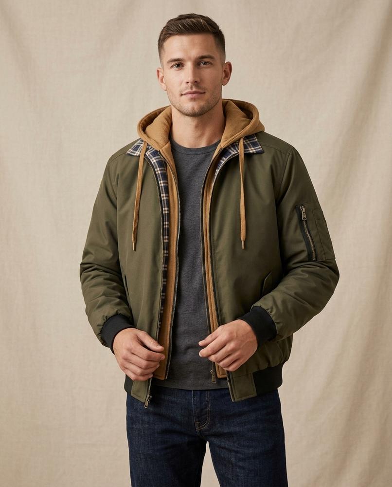 Lands Fashion - Eohik | Hooded Layered Jacket Men