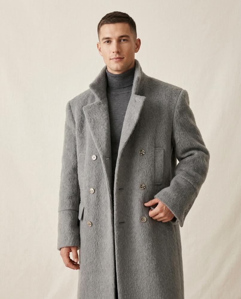Lands Fashion - Nadum | Double-Breasted High-Collar Coat Men