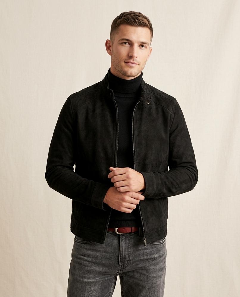 Lands Fashion - Nezur | Suede-Effect Zip-Up Jacket Men