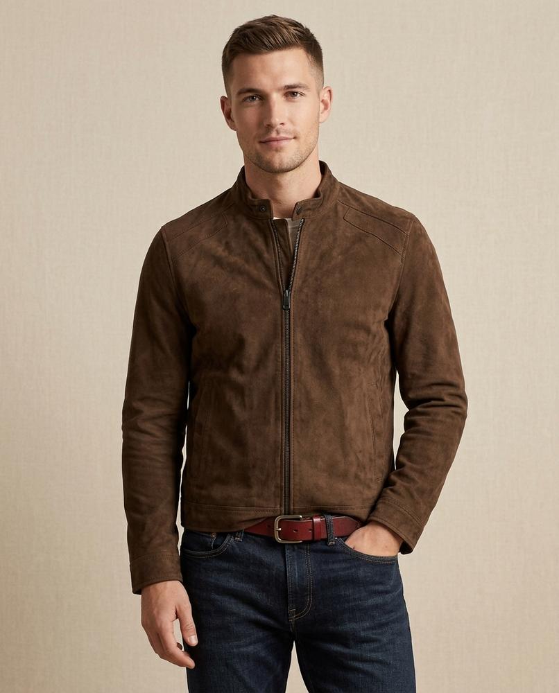 Lands Fashion - Nezur | Suede-Effect Zip-Up Jacket Men
