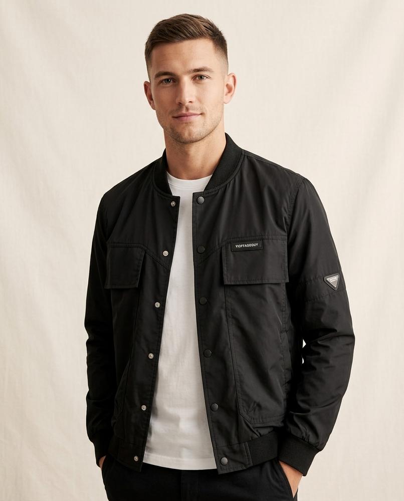 Lands Fashion - Nalad | Snap-Button Bomber-Style Jacket Men