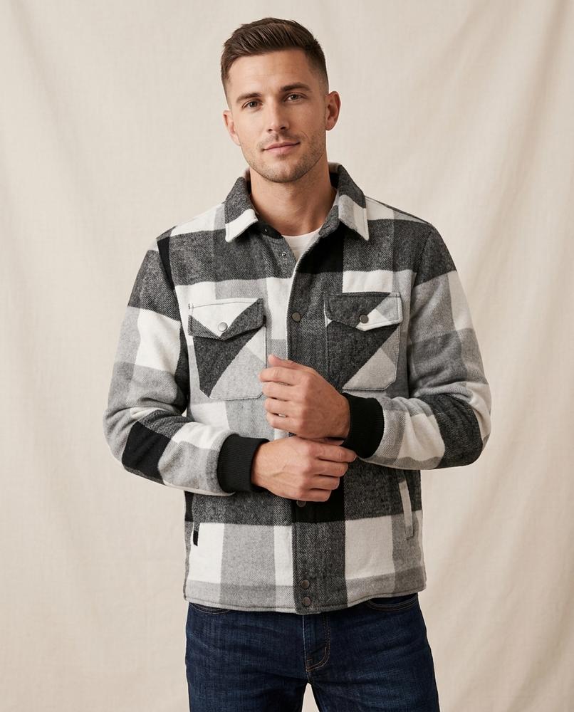 Lands Fashion - Aahol | Checked Lined Jacket Men