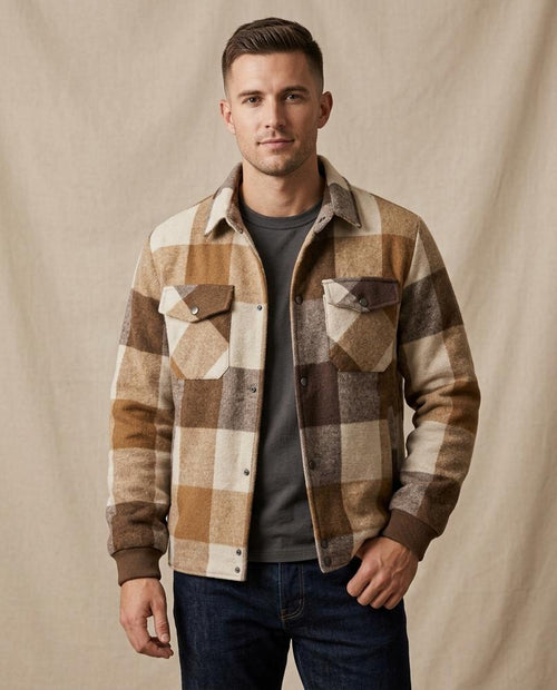 Lands Fashion - Aahol | Checked Lined Jacket Men