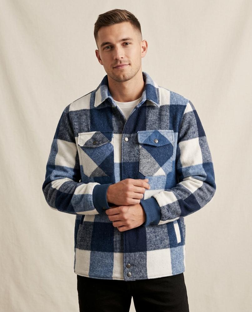 Lands Fashion - Aahol | Checked Lined Jacket Men