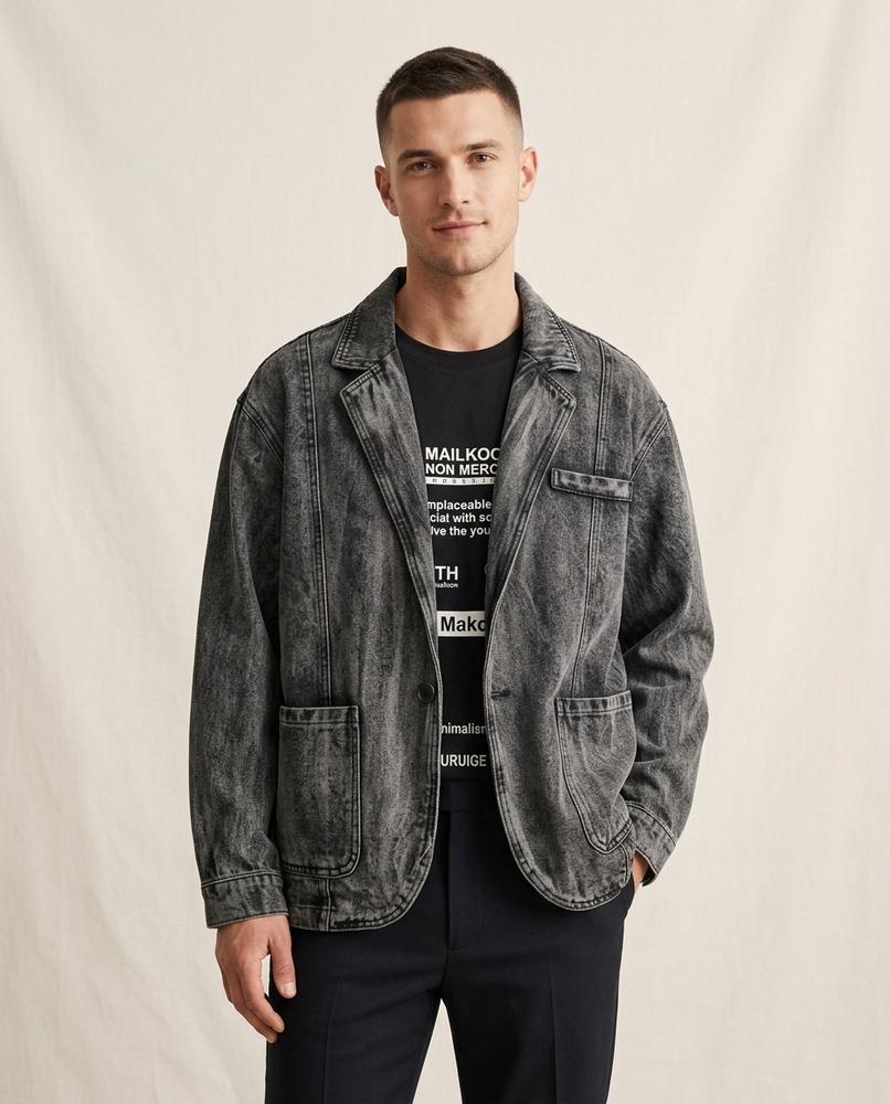Lands Fashion - Yehul | Washed Relaxed Fit Jacket Unisex