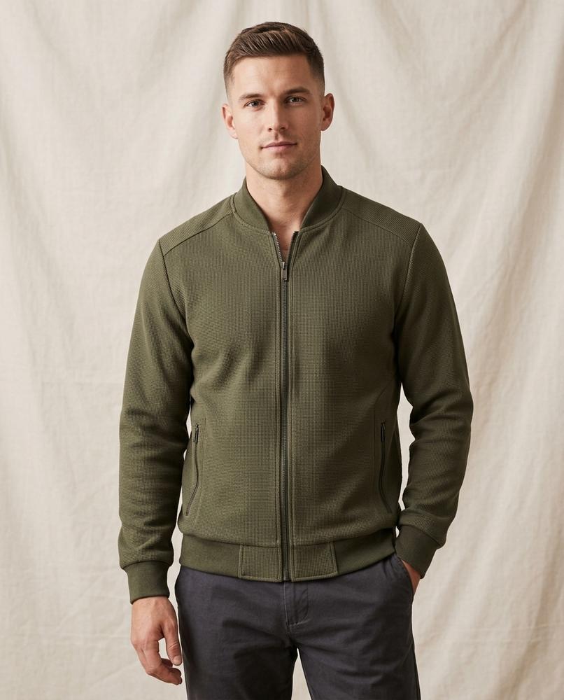 Lands Fashion - Yovet | Textured Zip-Up Jacket Men