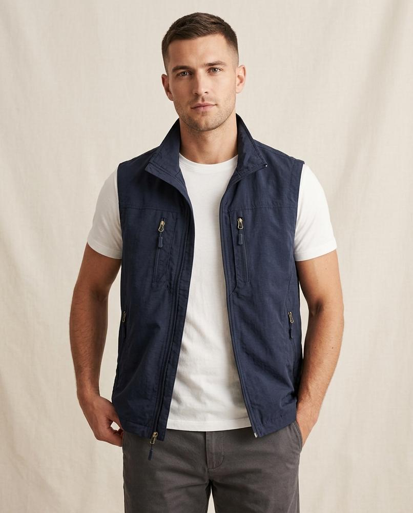 Lands Fashion - Yiwev | Zip-Up Multi-Pocket Vest Men