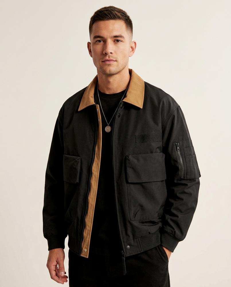 Lands Fashion - Vinur | Contrast-Collar Lined Jacket Men