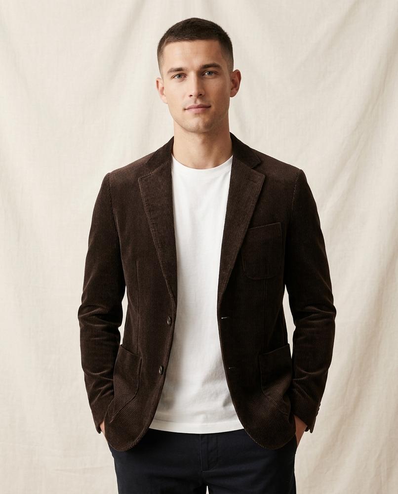 Lands Fashion - Eavit | Corduroy Single-Breasted Blazer Men