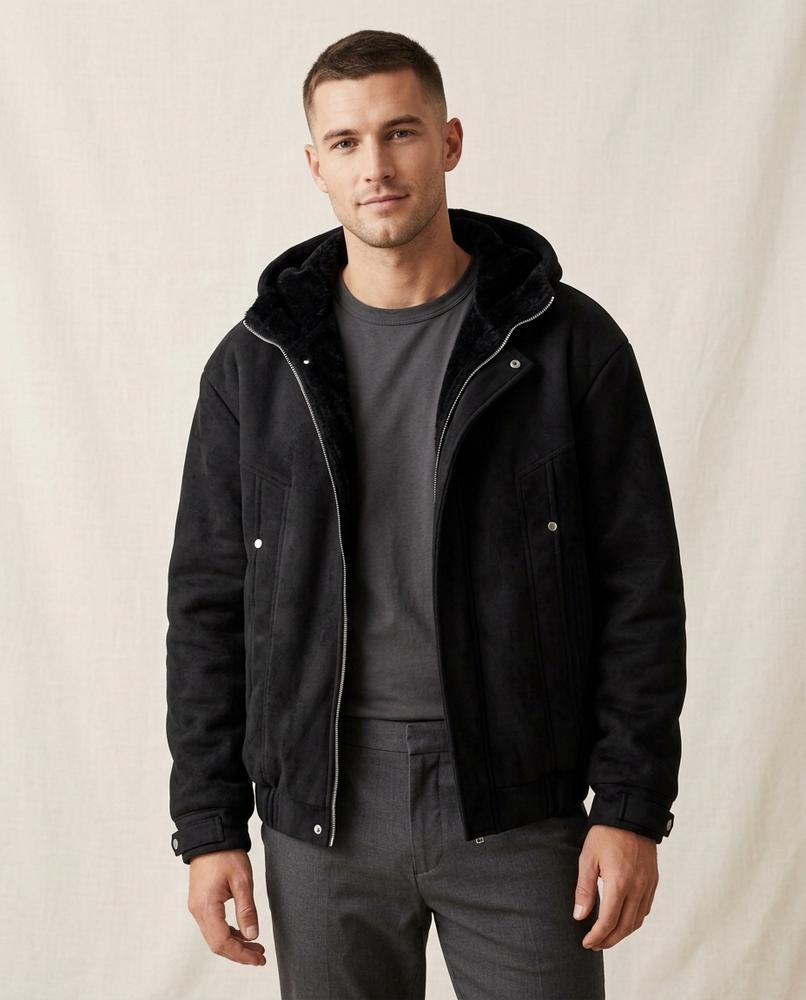 Lands Fashion - Zesev | Hooded Shearling-Lined Jacket Men