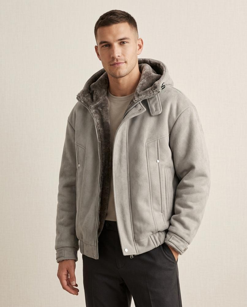 Lands Fashion - Zesev | Hooded Shearling-Lined Jacket Men
