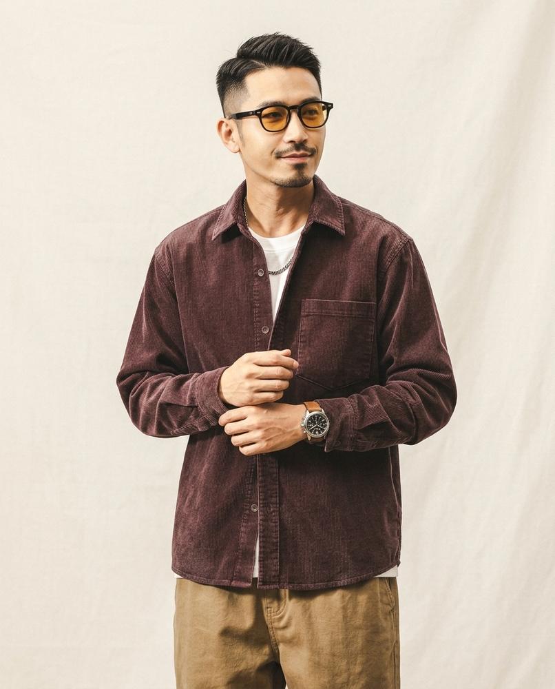 Lands Fashion - Lemon | Corduroy Button-Up Shirt Men