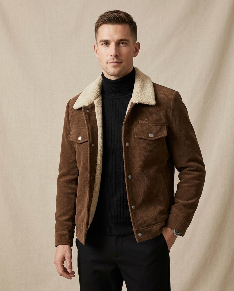 Lands Fashion - Minal | Corduroy Fur-Collar Jacket Men