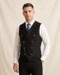 Lands Fashion - Ellev | Double-Breasted Sueded Vest Men