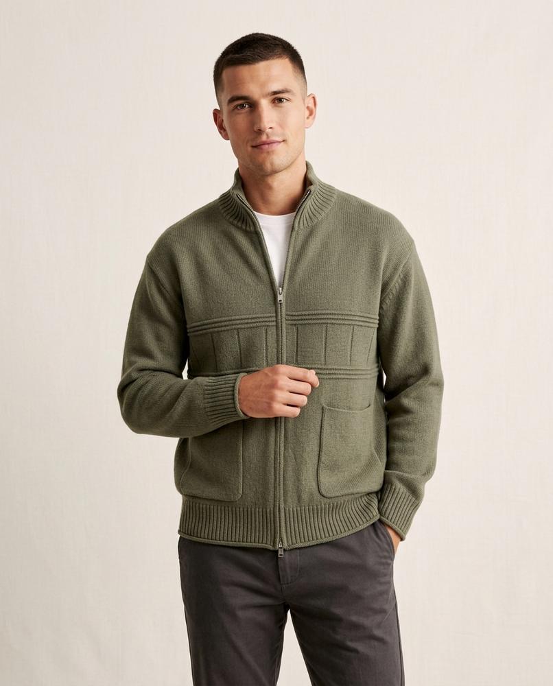 Lands Fashion - Noral | Zip-Up High-Collar Knit Cardigan Men