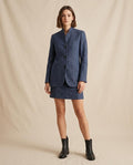 Lands Fashion - Riren | Textured Stand-Collar Blazer Women