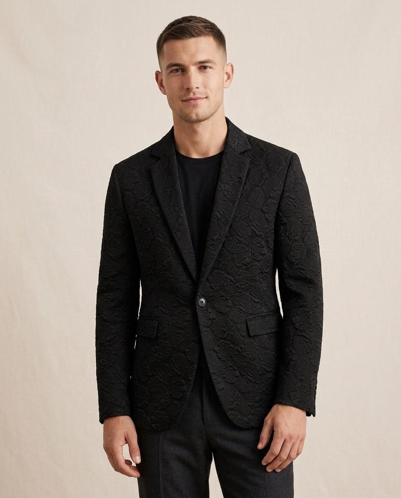 Lands Fashion - Letor | Textured Single-Breasted Blazer Men