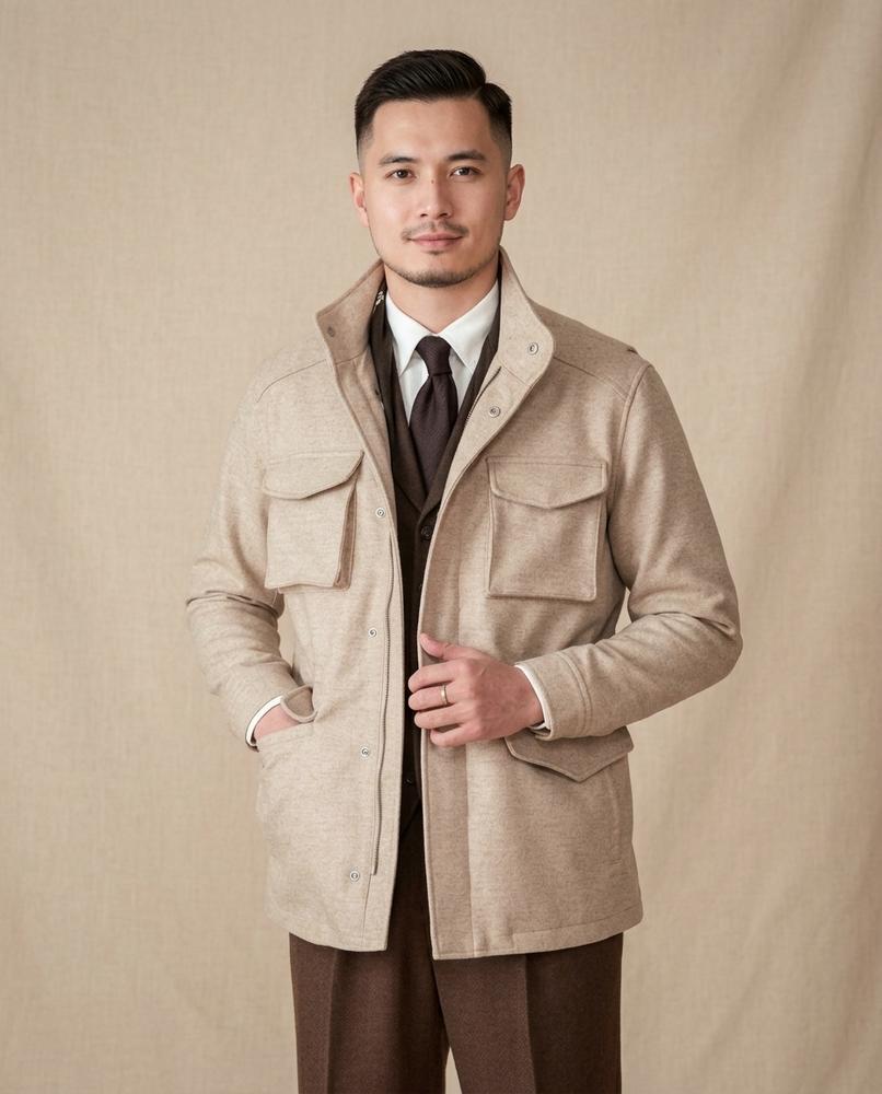 Lands Fashion - Zevar | Woolen Stand-Collar Jacket Men