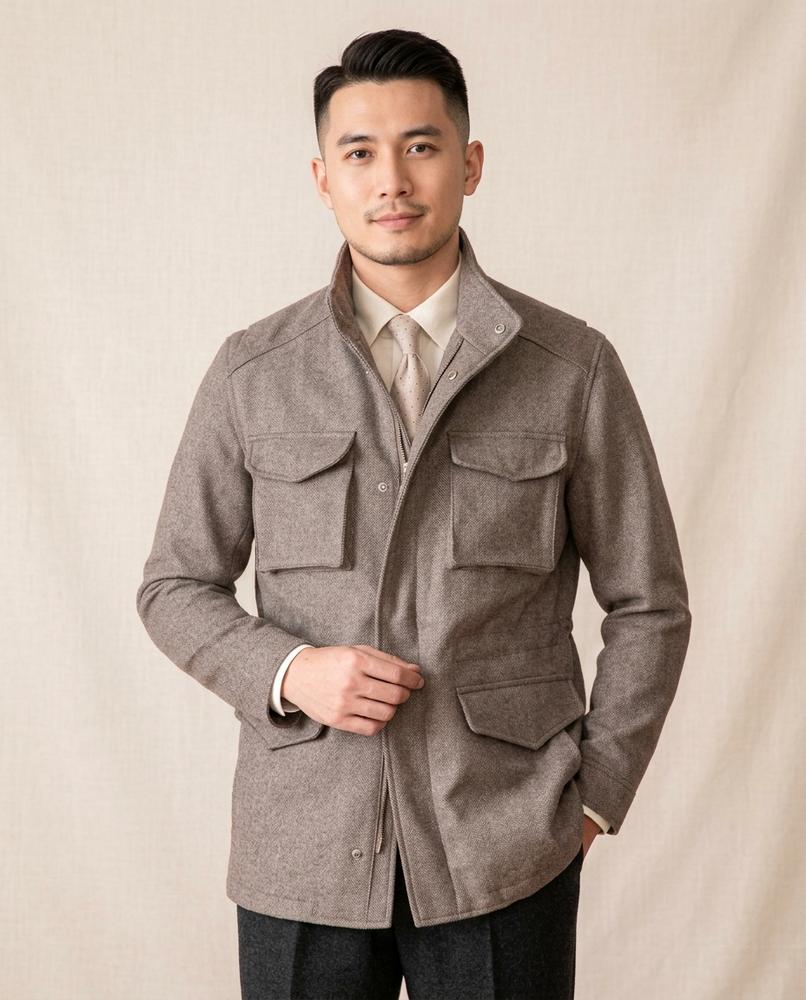 Lands Fashion - Zevar | Woolen Stand-Collar Jacket Men