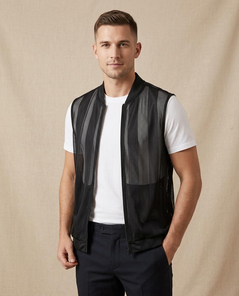 Lands Fashion - Alvan | Mesh Zip-Up Vest Men