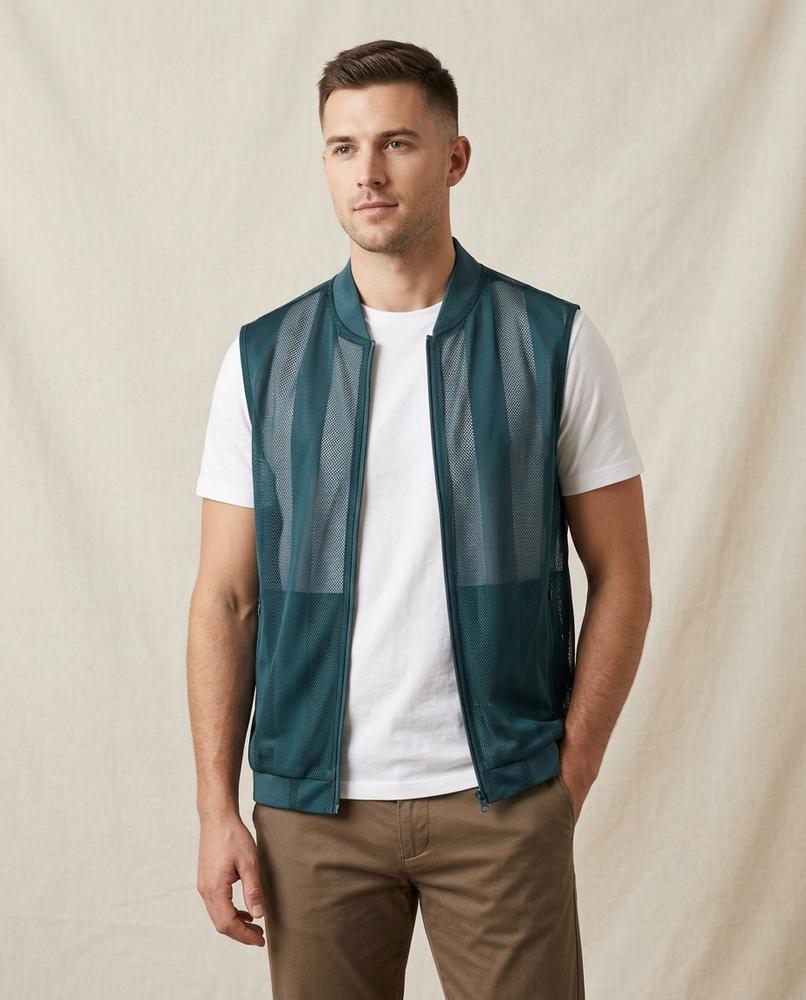 Lands Fashion - Alvan | Mesh Zip-Up Vest Men