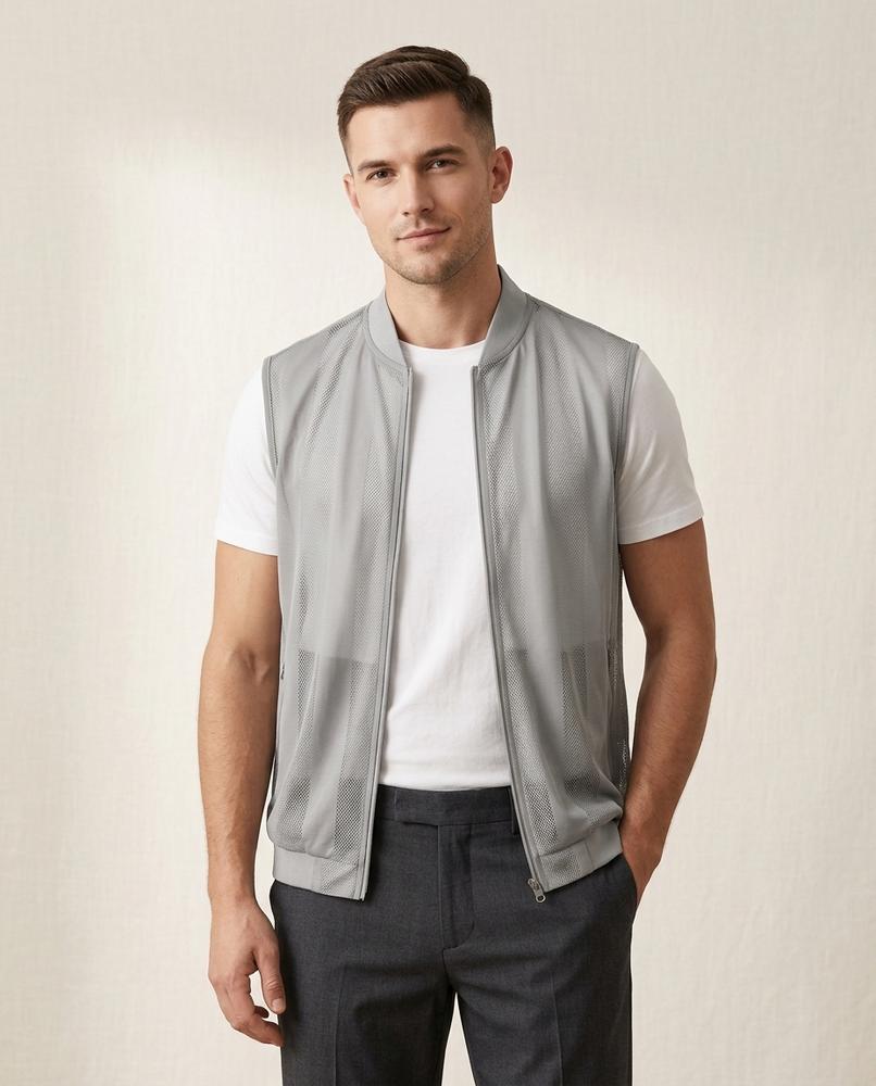 Lands Fashion - Alvan | Mesh Zip-Up Vest Men