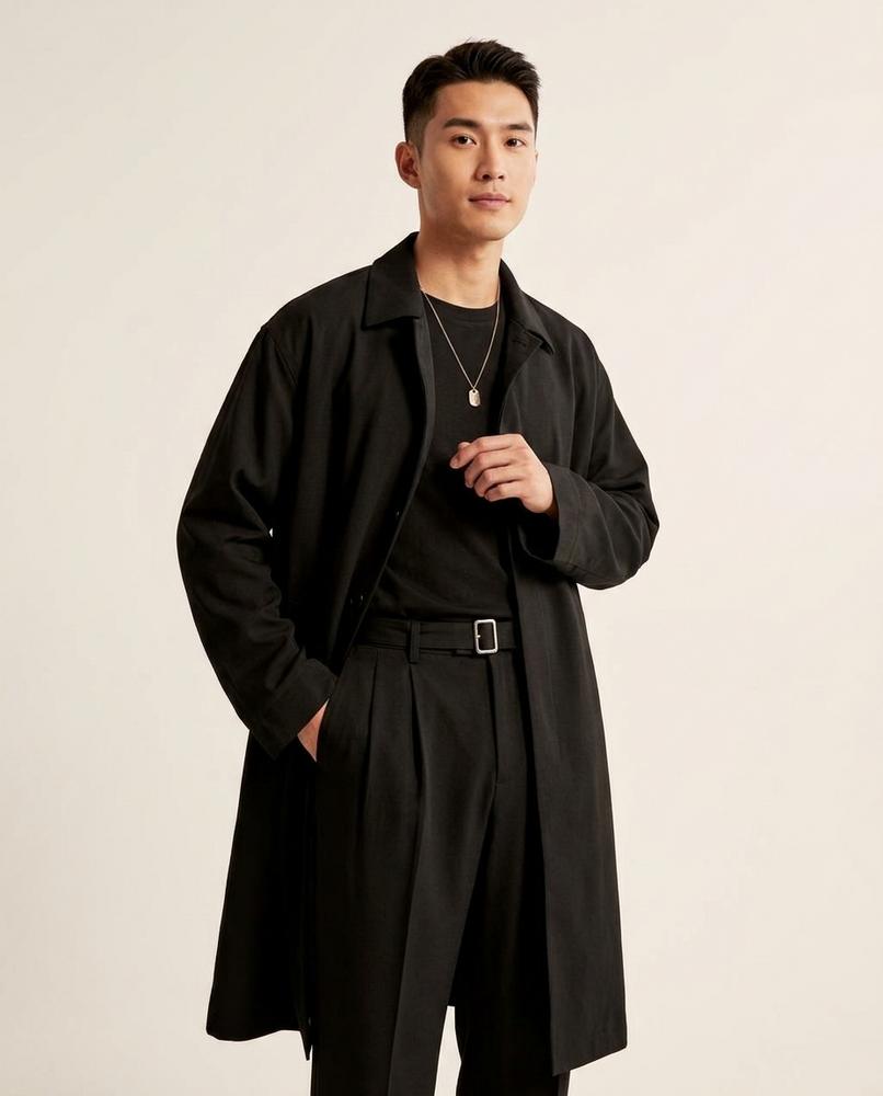 Lands Fashion - Rarel | Single-Breasted Relaxed-Fit Coat Men