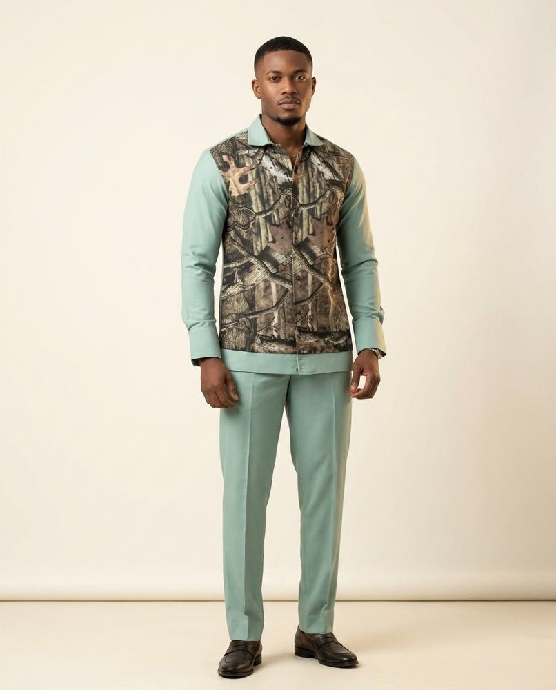 Lands Fashion - Arsil | Zip-Front Paneled Suit Men
