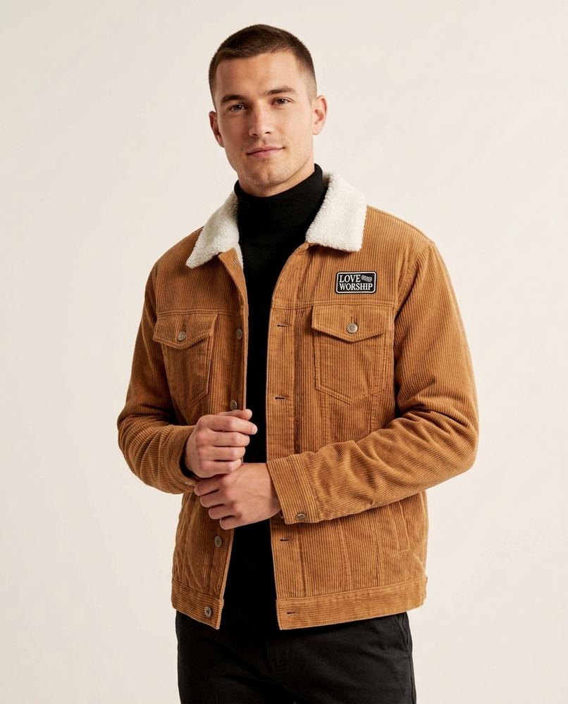 Lands Fashion - Canav | Corduroy Sherpa-Collar Jacket Men