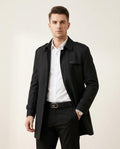 Lands Fashion - Samar | Single-Breasted Mid-Length Coat Men