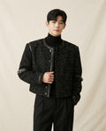 Lands Fashion - Miken | Cropped Leather-Trimmed Jacket Men