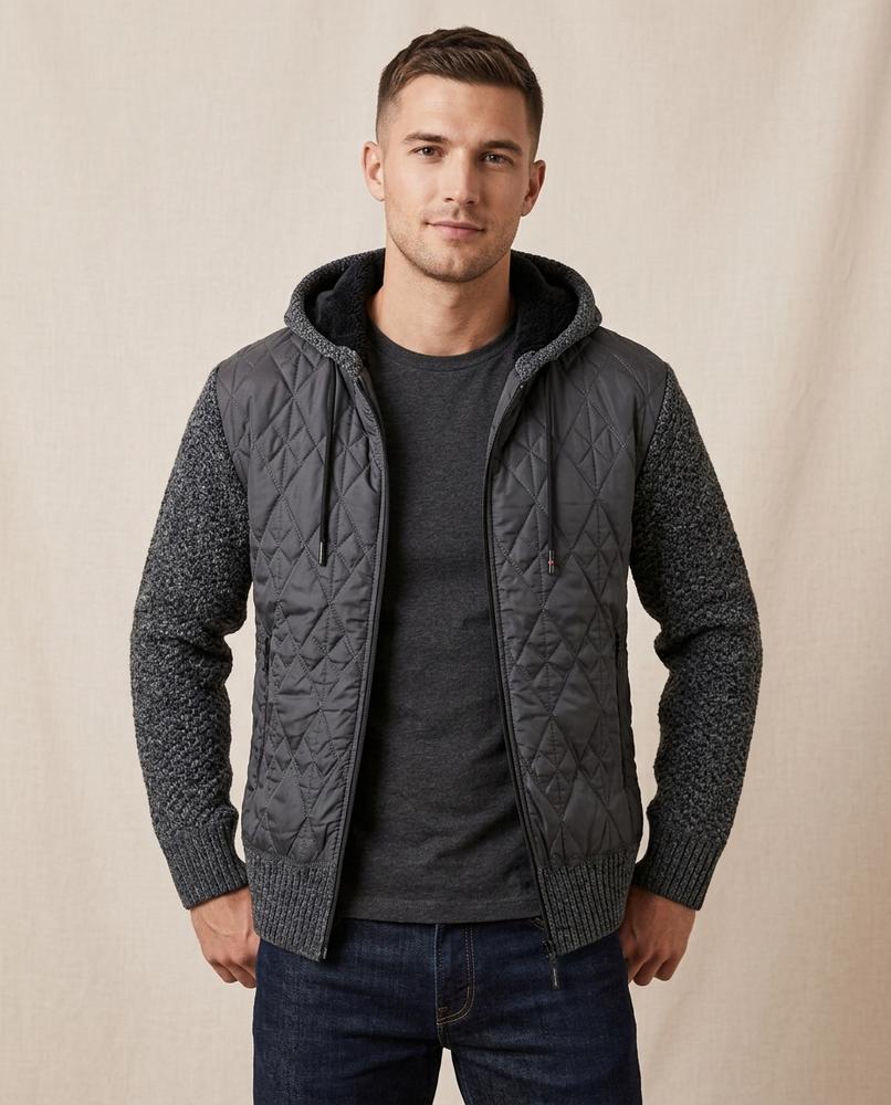 Lands Fashion - Talar | Quilted Knit-Sleeve Jacket Men