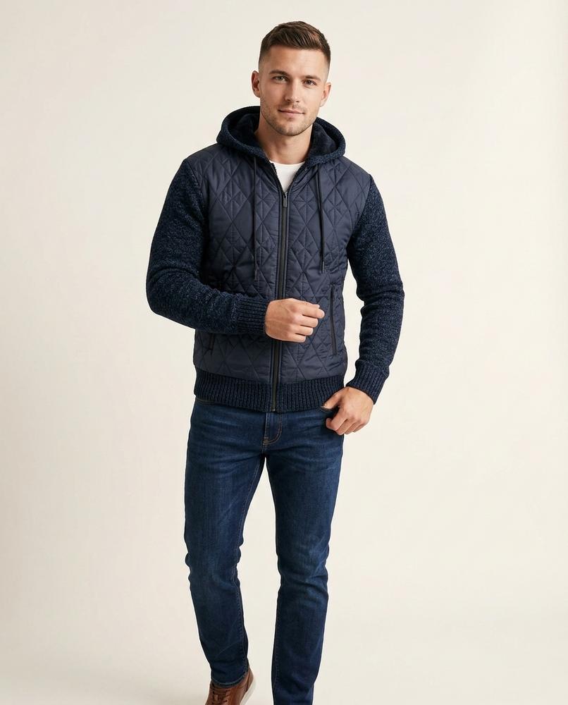 Lands Fashion - Talar | Quilted Knit-Sleeve Jacket Men